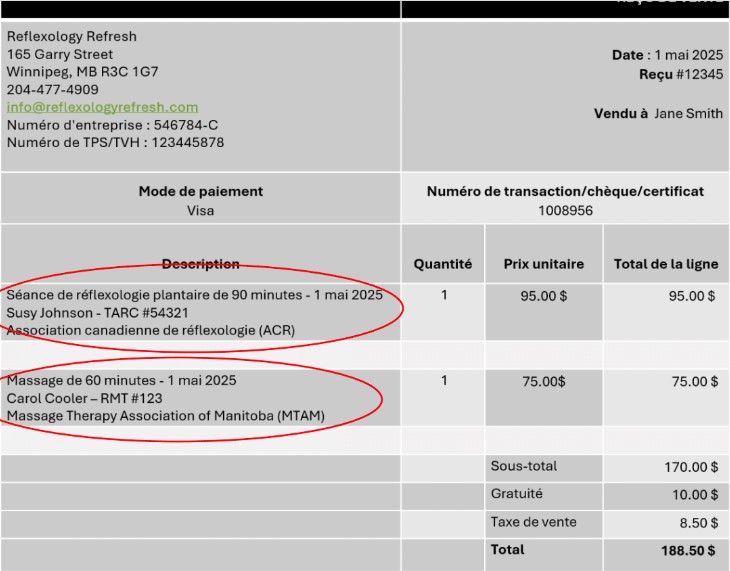 Annexe B-Receipt